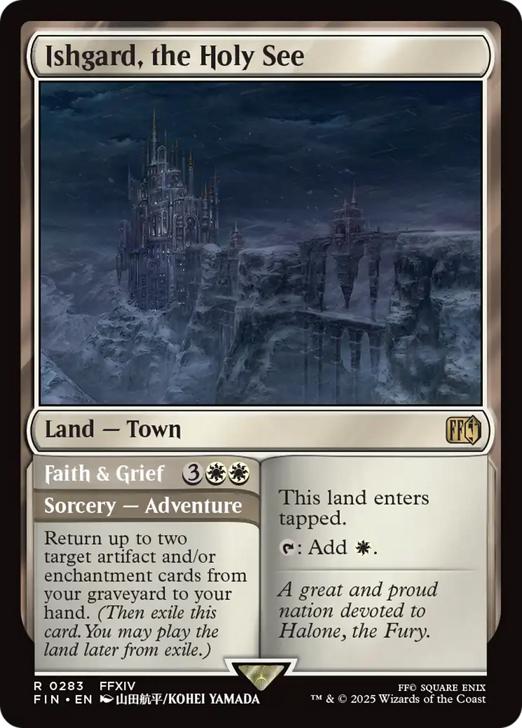 Ishgard, the Holy See // Faith & Grief - Rare Land — Town card from Final Fantasy
