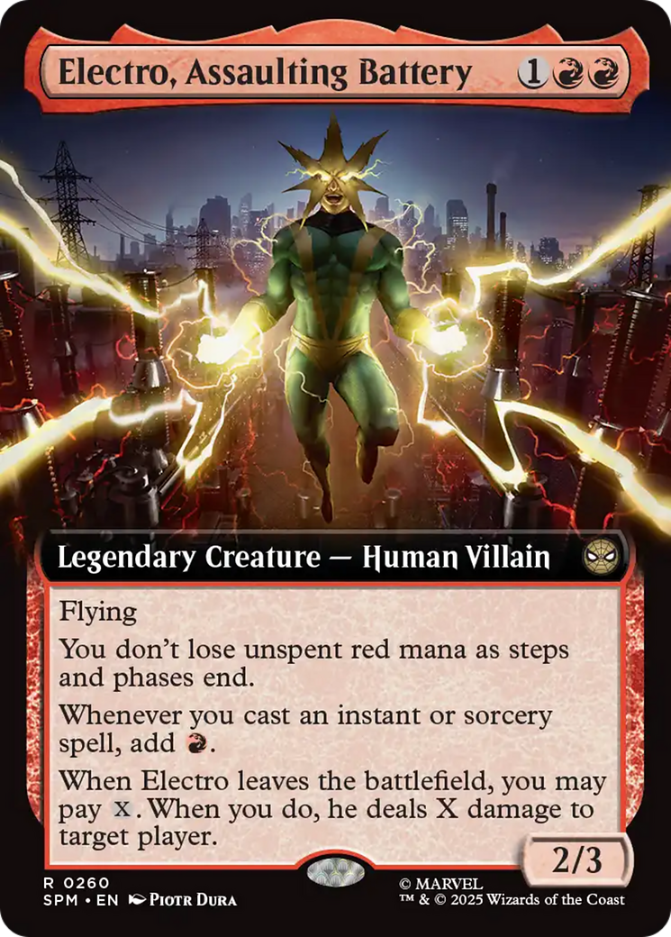 Electro, Assaulting Battery - Rare Legendary Creature — Human Villain card from Marvel's Spider-Man