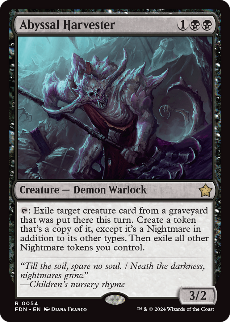 Abyssal Harvester - Rare Creature — Demon Warlock card from Foundations