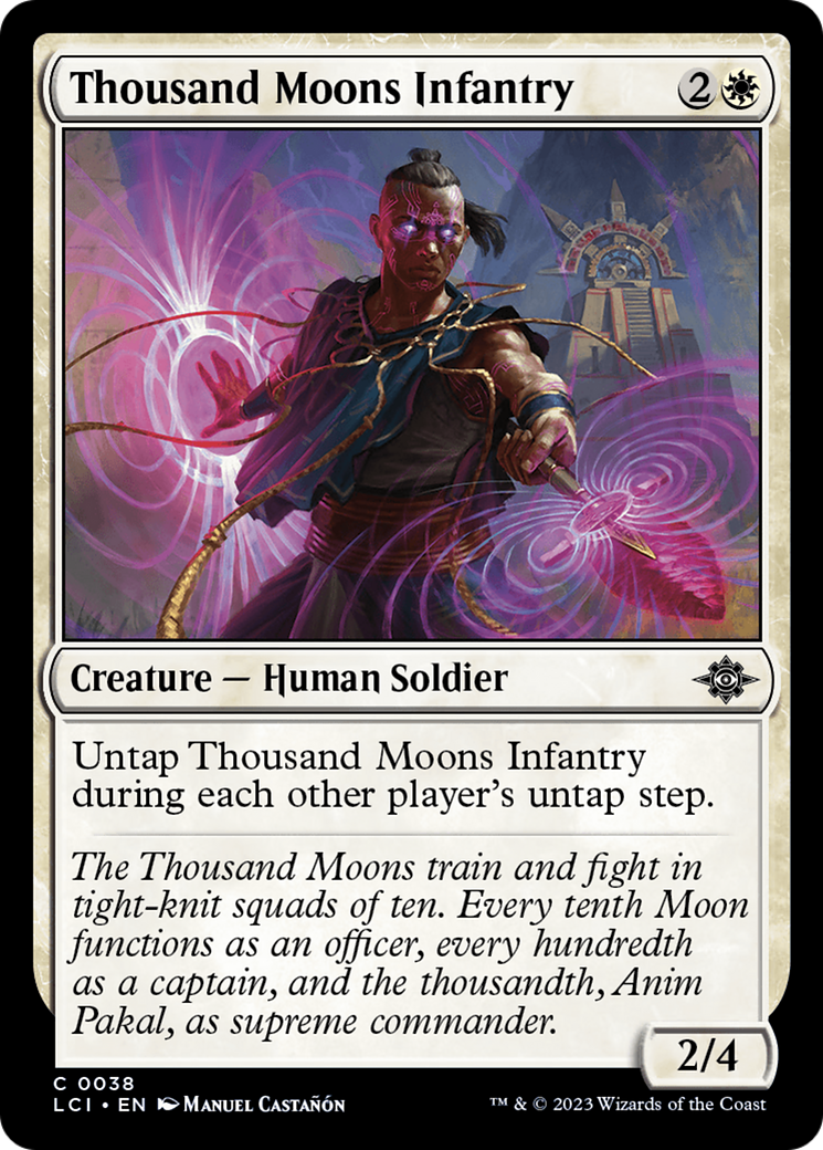 Thousand Moons Infantry - Common Creature — Human Soldier card from The Lost Caverns of Ixalan
