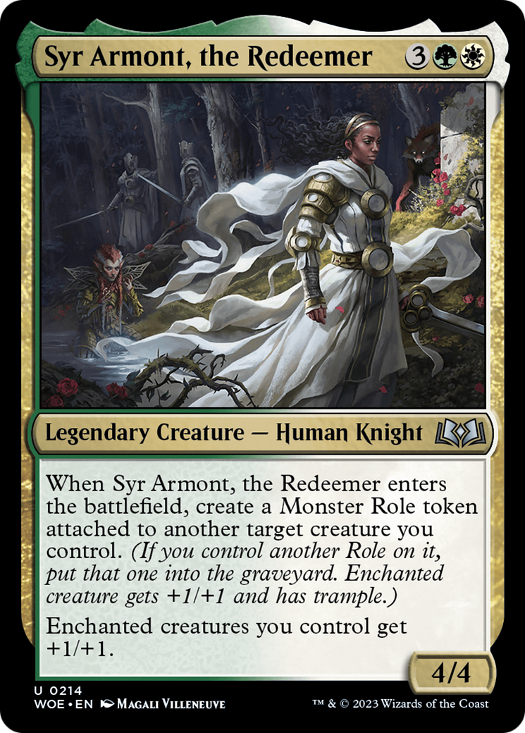 Syr Armont, the Redeemer - Uncommon Legendary Creature — Human Knight card from Wilds of Eldraine
