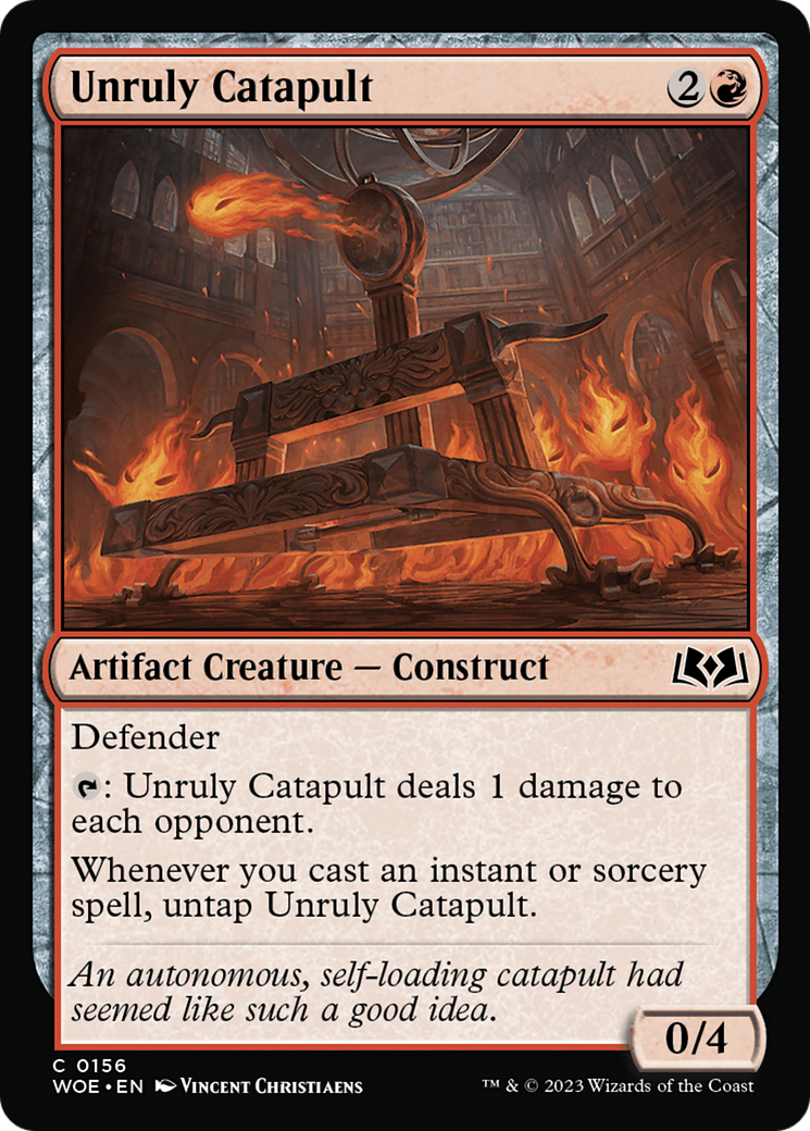 Unruly Catapult - Common Artifact Creature — Construct card from Wilds of Eldraine