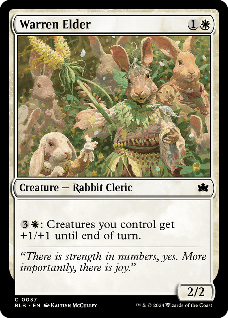 Warren Elder - Common Creature — Rabbit Cleric card from Bloomburrow