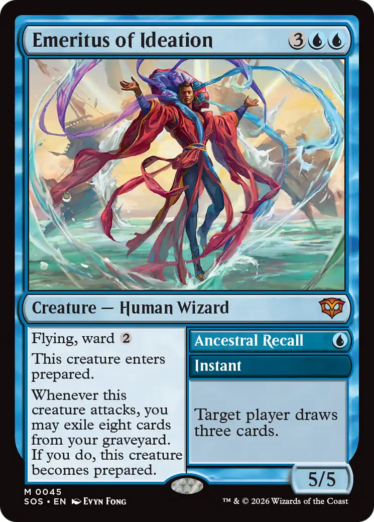 Emeritus of Ideation // Ancestral Recall - Mythic Instant card from Secrets of Strixhaven