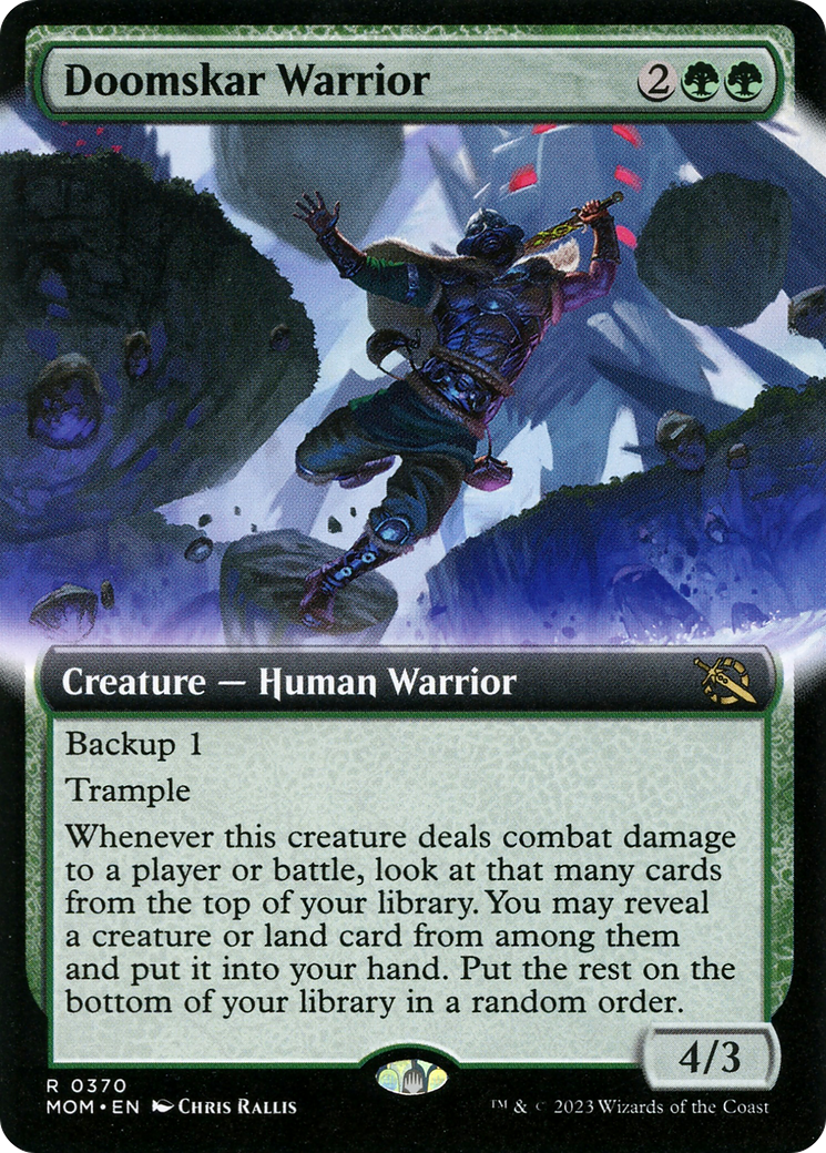 Doomskar Warrior - Rare Creature — Human Warrior card from March of the Machine