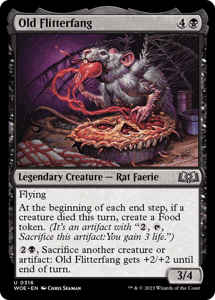 Old Flitterfang - Uncommon Legendary Creature — Rat Faerie card from Wilds of Eldraine