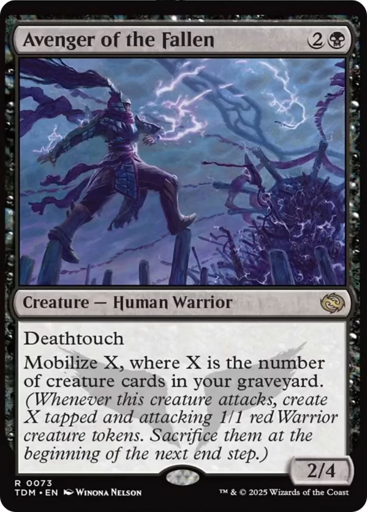 Avenger of the Fallen - Rare Creature — Human Warrior card from Tarkir: Dragonstorm