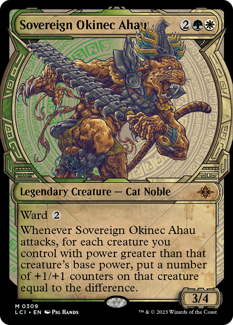 Sovereign Okinec Ahau - Mythic Legendary Creature — Cat Noble card from The Lost Caverns of Ixalan