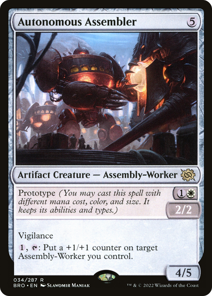 Autonomous Assembler - Rare Artifact Creature — Assembly-Worker card from The Brothers' War