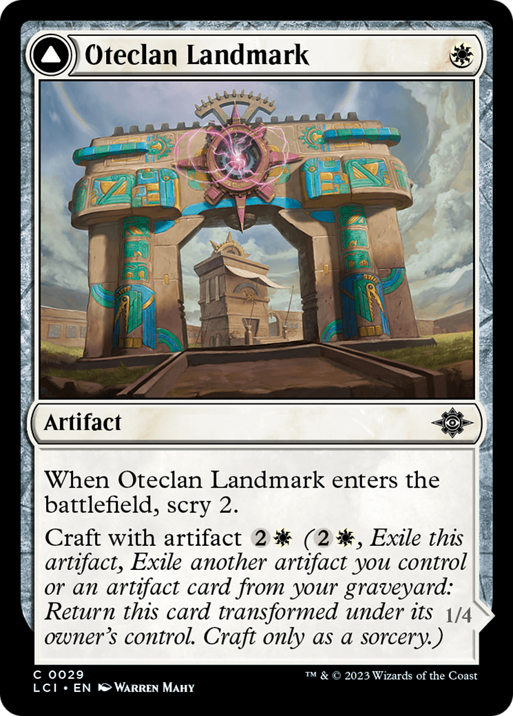 Oteclan Landmark // Oteclan Levitator - Common Artifact Creature — Golem card from The Lost Caverns of Ixalan