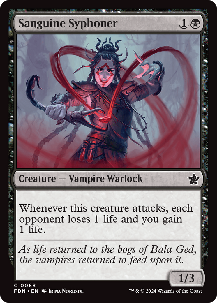 Sanguine Syphoner - Common Creature — Vampire Warlock card from Foundations