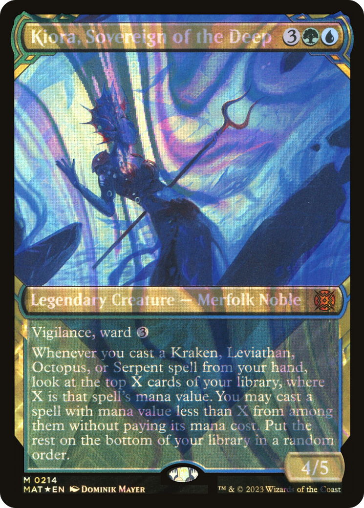 Kiora, Sovereign of the Deep - Mythic Legendary Creature — Merfolk Noble card from March of the Machine: The Aftermath