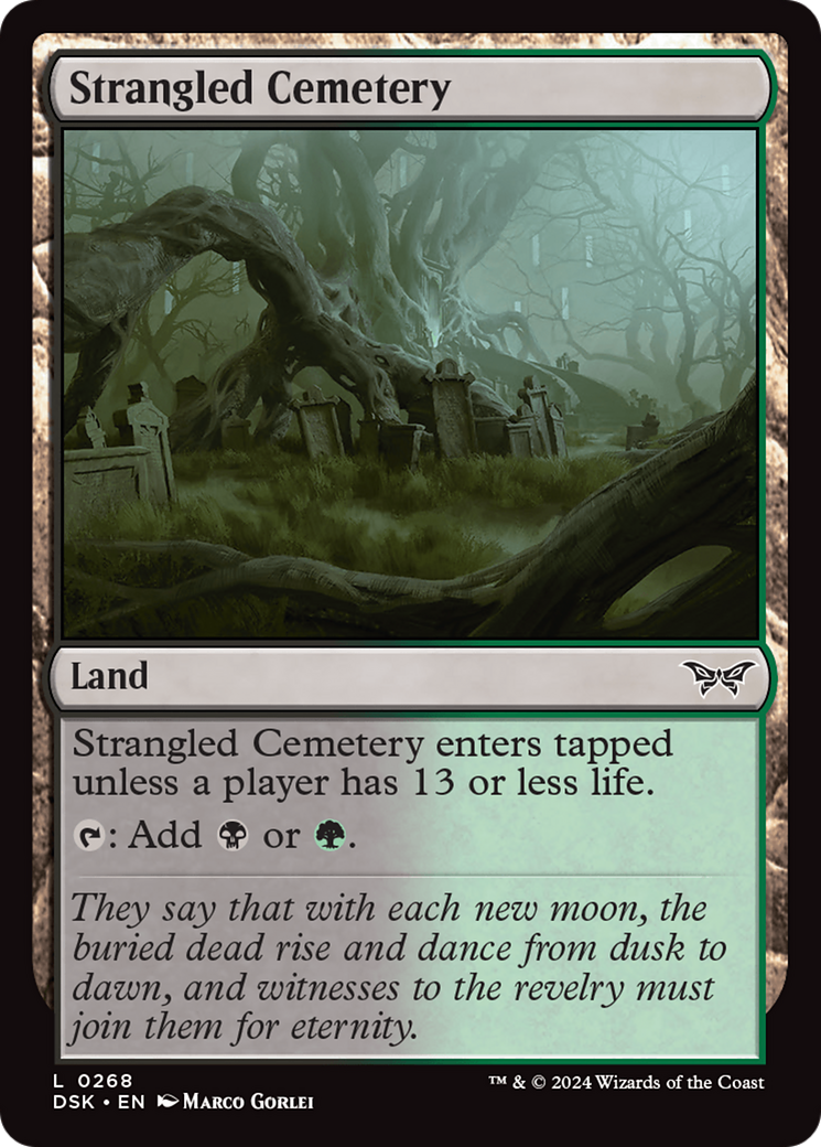 Strangled Cemetery - Common Land card from Duskmourn: House of Horror