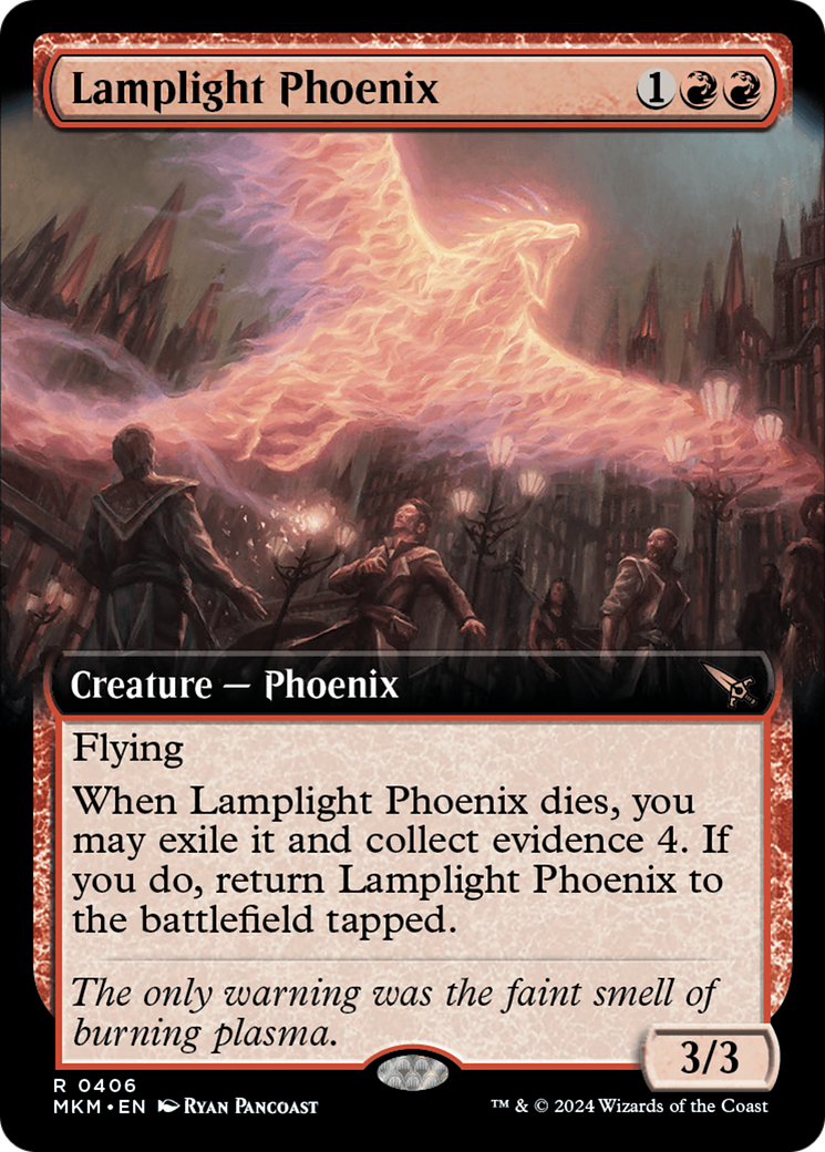Lamplight Phoenix - Rare Creature — Phoenix card from Murders at Karlov Manor