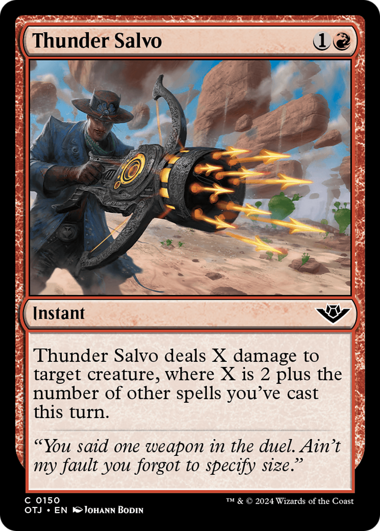 Thunder Salvo - Common Instant card from Outlaws of Thunder Junction