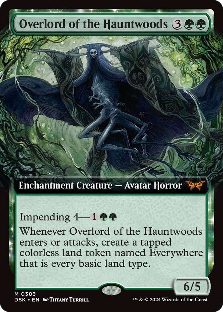 Overlord of the Hauntwoods - Mythic Enchantment Creature — Avatar Horror card from Duskmourn: House of Horror