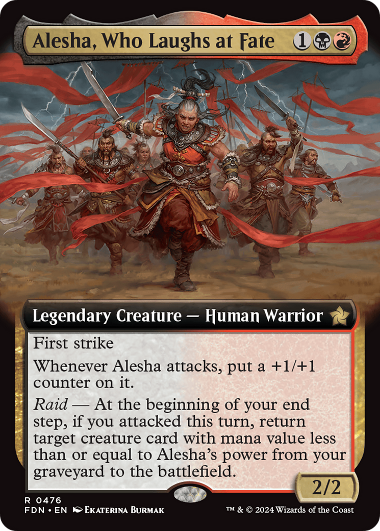 Alesha, Who Laughs at Fate - Rare Legendary Creature — Human Warrior card from Foundations