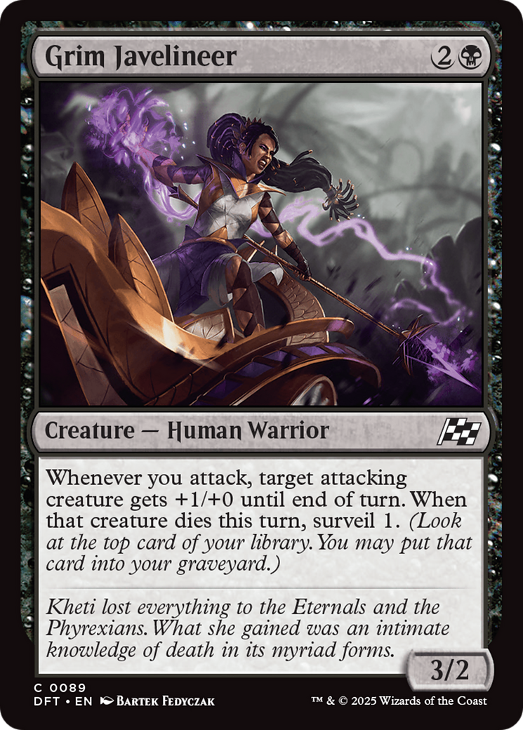 Grim Javelineer - Common Creature — Human Warrior card from Aetherdrift