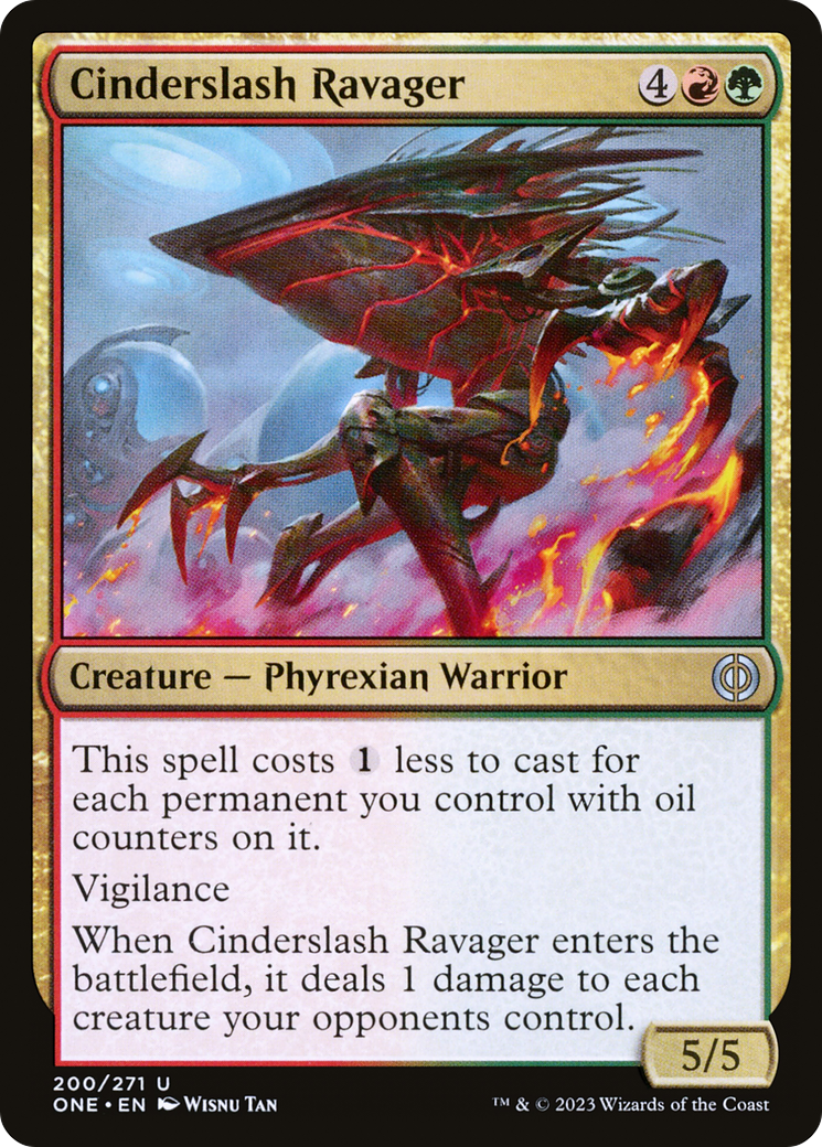 Cinderslash Ravager - Uncommon Creature — Phyrexian Warrior card from Phyrexia: All Will Be One