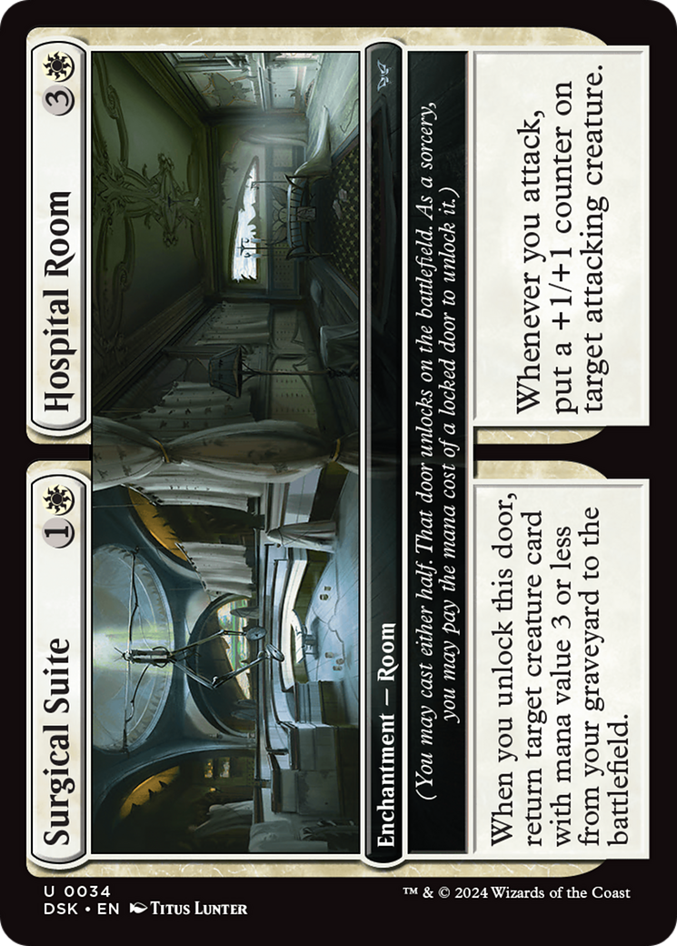 Surgical Suite // Hospital Room - Uncommon Enchantment — Room card from Duskmourn: House of Horror