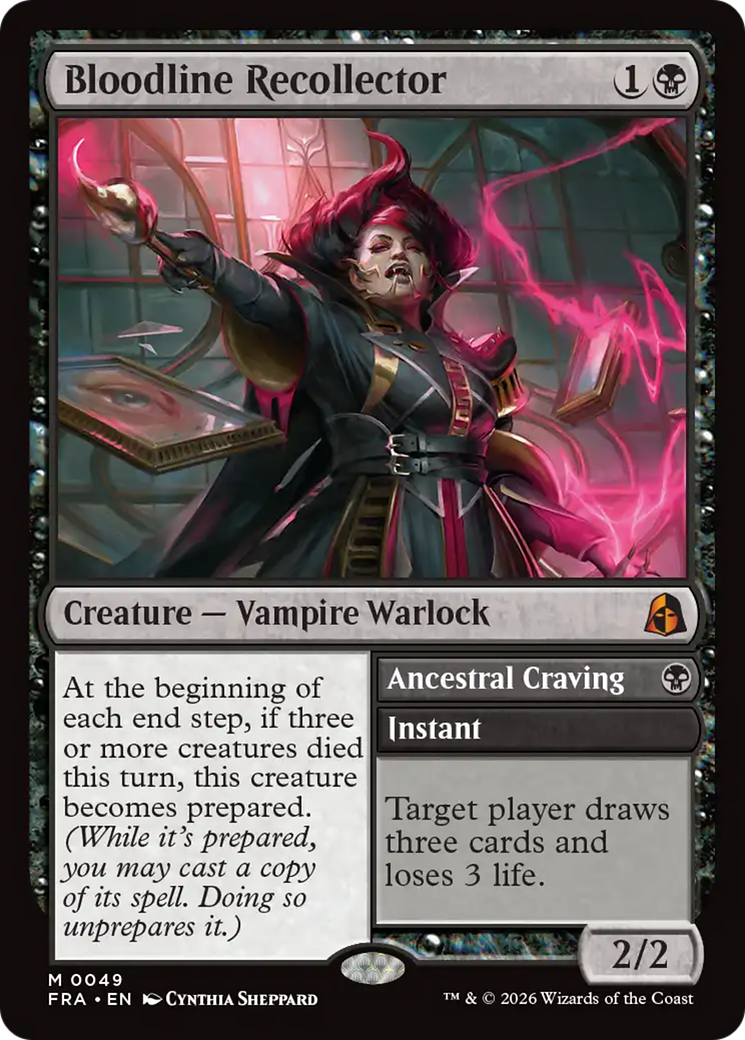 Bloodline Recollector // Ancestral Craving - Mythic Creature — Vampire Warlock card from Reality Fracture