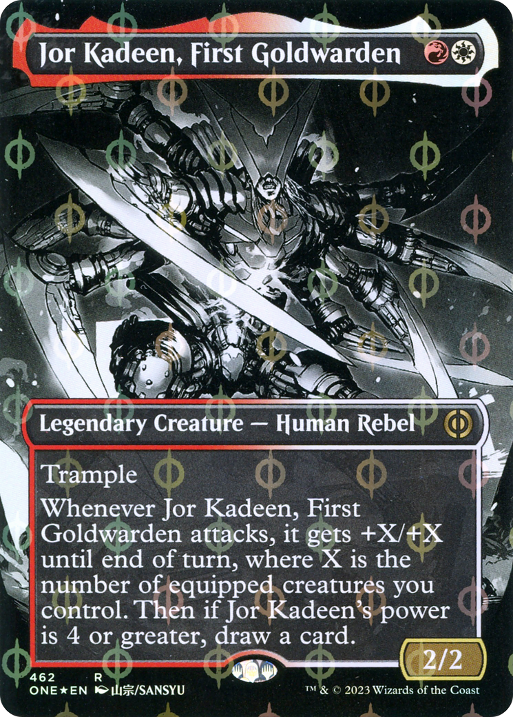 Jor Kadeen, First Goldwarden - Rare Legendary Creature — Human Rebel card from Phyrexia: All Will Be One