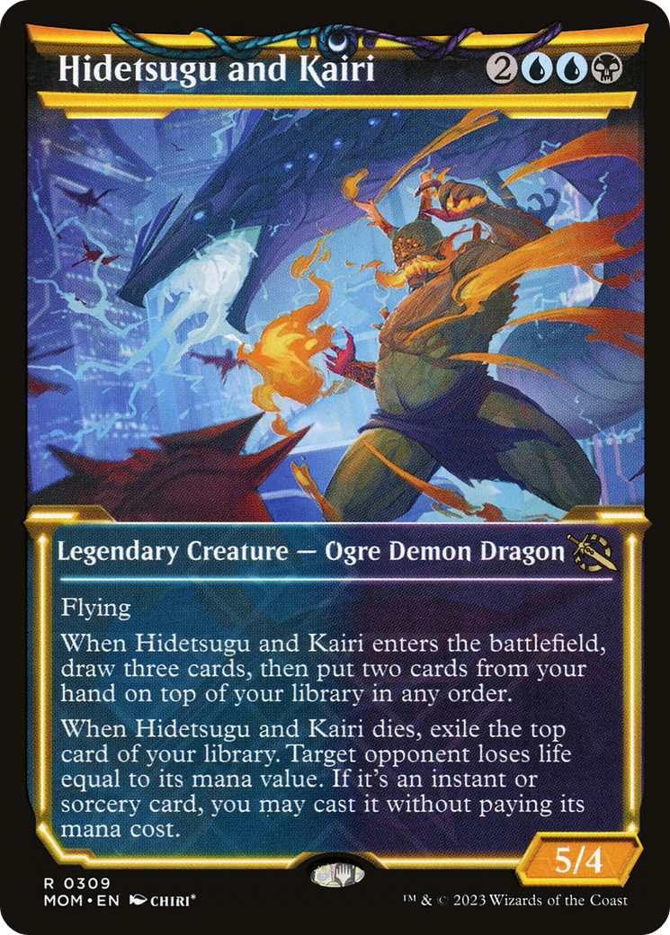 Hidetsugu and Kairi - Rare Legendary Creature — Ogre Demon Dragon card from March of the Machine