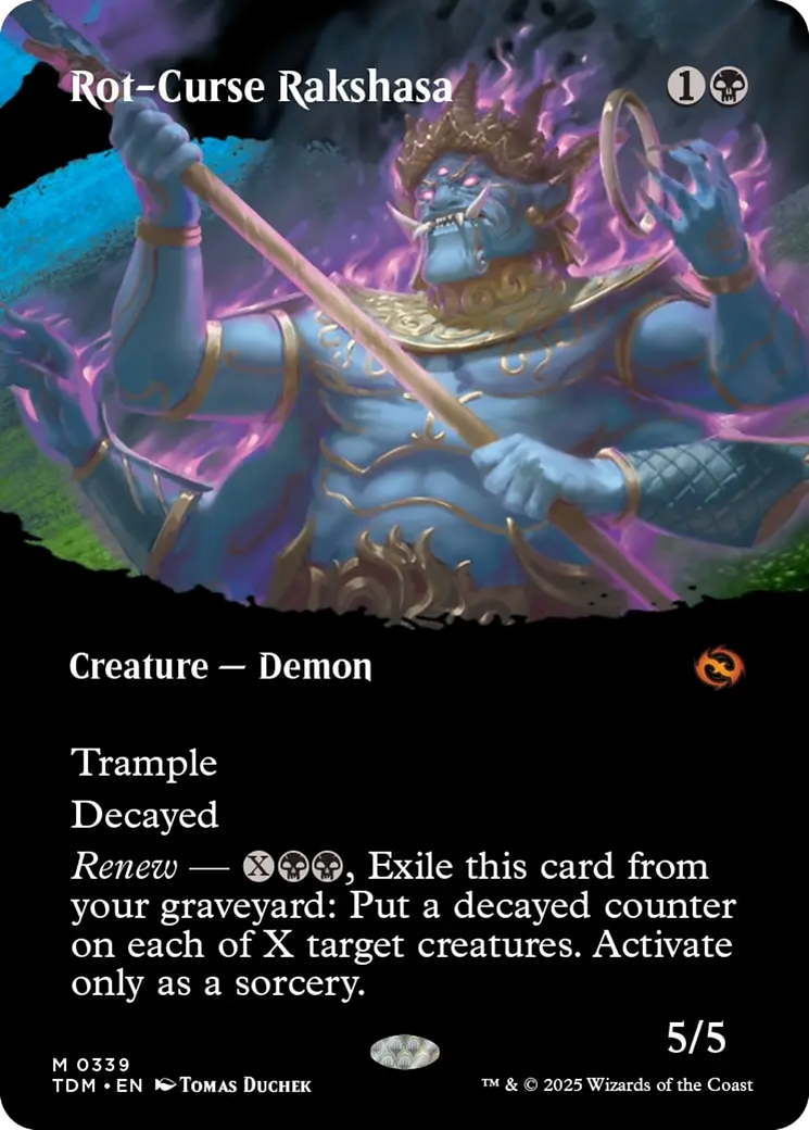 Rot-Curse Rakshasa - Mythic Creature — Demon card from Tarkir: Dragonstorm