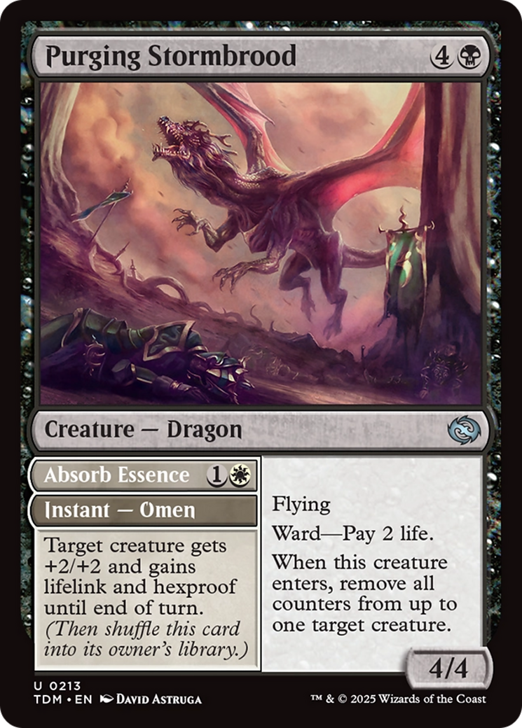 Purging Stormbrood // Absorb Essence - Uncommon Creature — Dragon card from Tarkir: Dragonstorm