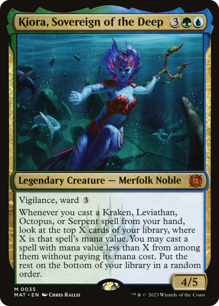 Kiora, Sovereign of the Deep - Mythic Legendary Creature — Merfolk Noble card from March of the Machine: The Aftermath