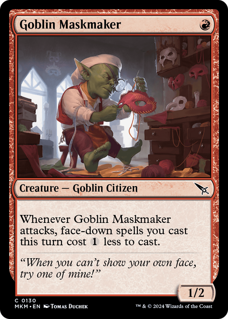 Goblin Maskmaker - Common Creature — Goblin Citizen card from Murders at Karlov Manor