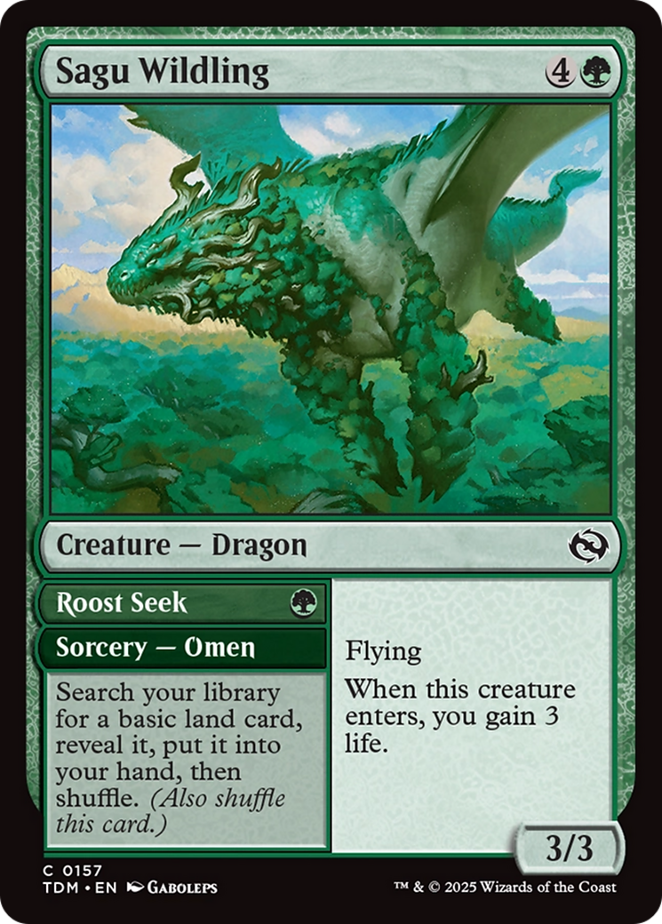 Sagu Wildling // Roost Seek - Common Creature — Dragon card from Tarkir: Dragonstorm