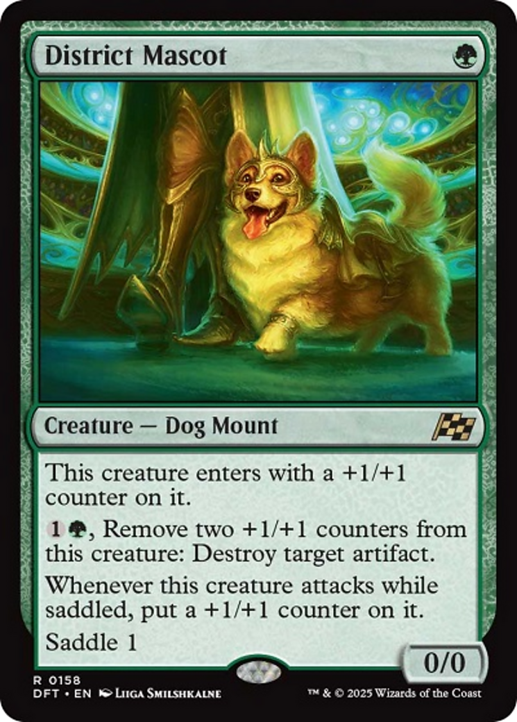 District Mascot - Rare Creature — Dog Mount card from Aetherdrift