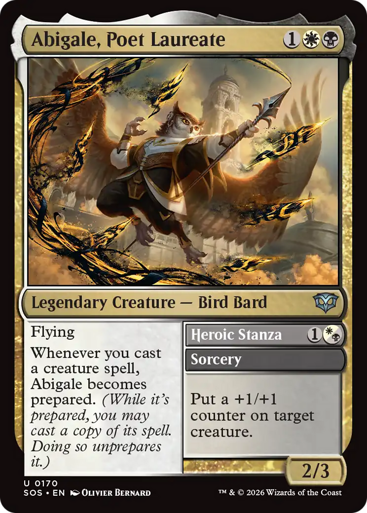 Abigale, Poet Laureate // Heroic Stanza - Uncommon Sorcery card from Secrets of Strixhaven