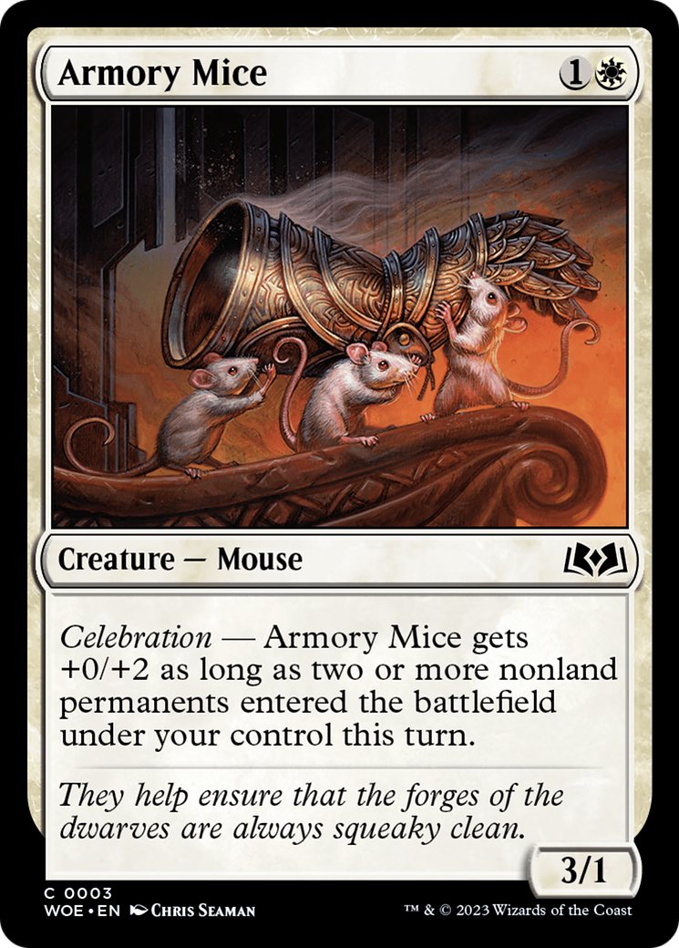 Armory Mice - Common Creature — Mouse card from Wilds of Eldraine