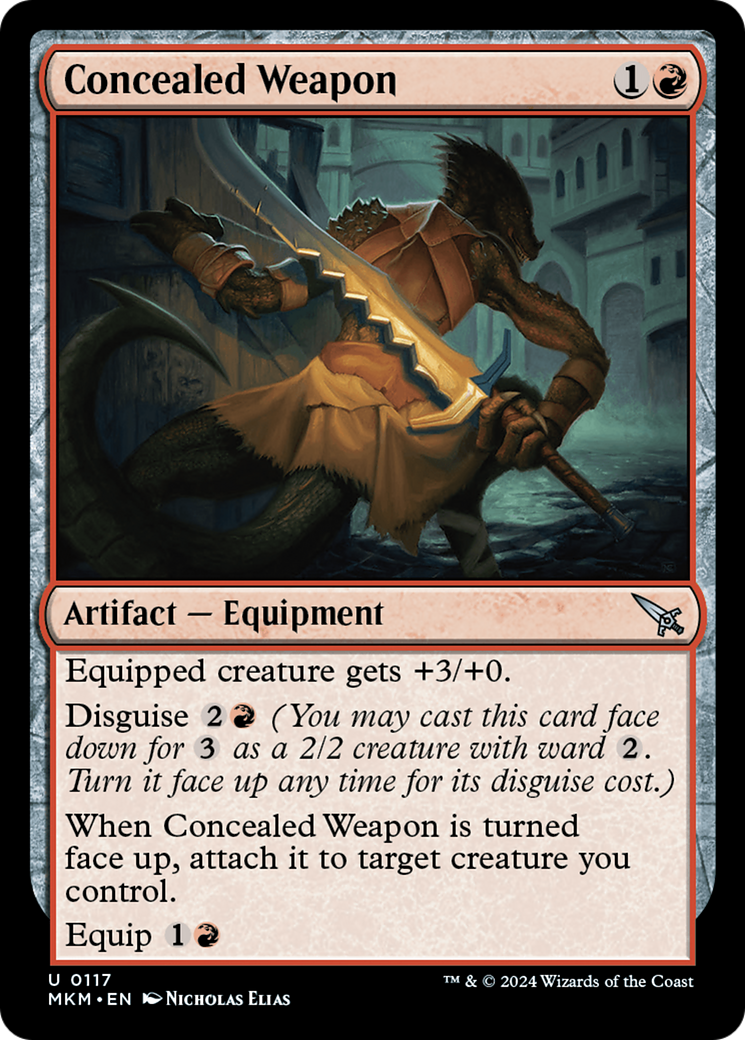 Concealed Weapon - Uncommon Artifact — Equipment card from Murders at Karlov Manor