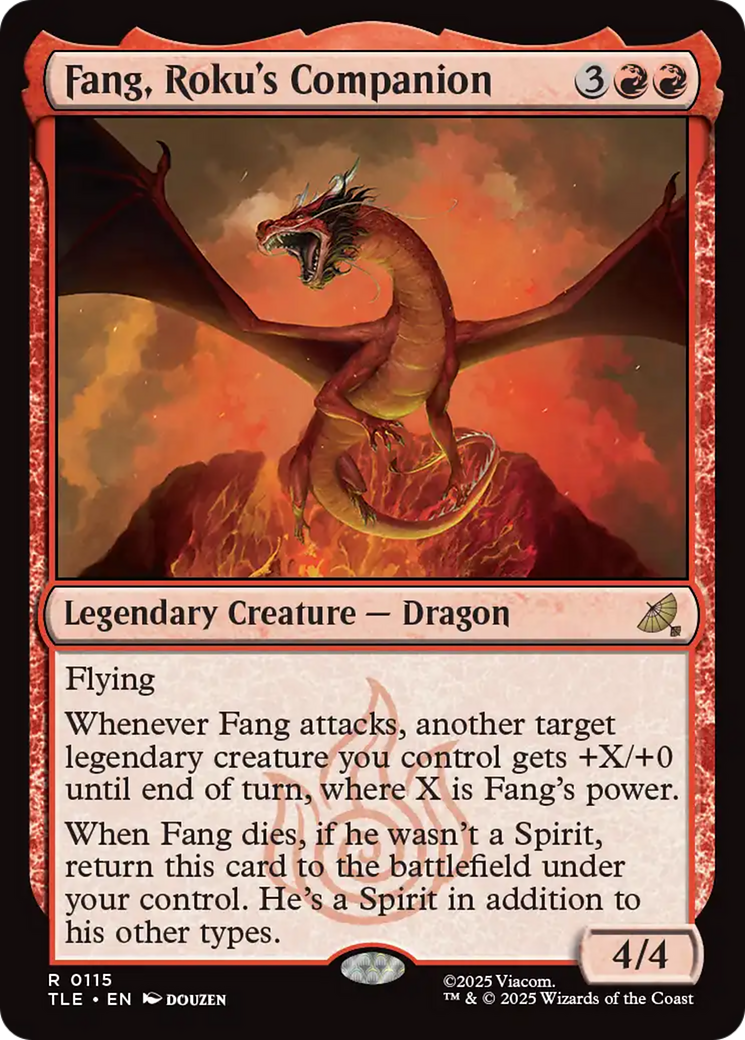 Fang, Roku's Companion - Rare Legendary Creature — Dragon card from Avatar: The Last Airbender Eternal