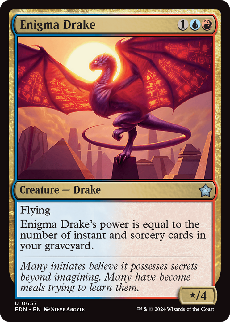 Enigma Drake - Uncommon Creature — Drake card from Foundations