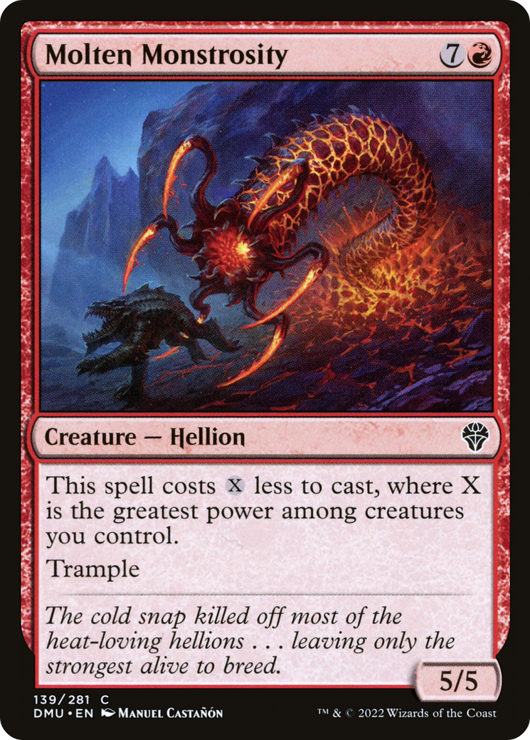 Molten Monstrosity - Common Creature — Hellion card from Dominaria United