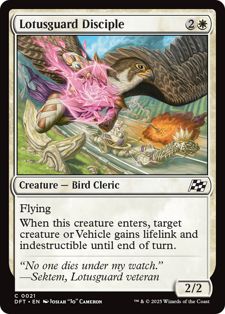 Lotusguard Disciple - Common Creature — Bird Cleric card from Aetherdrift