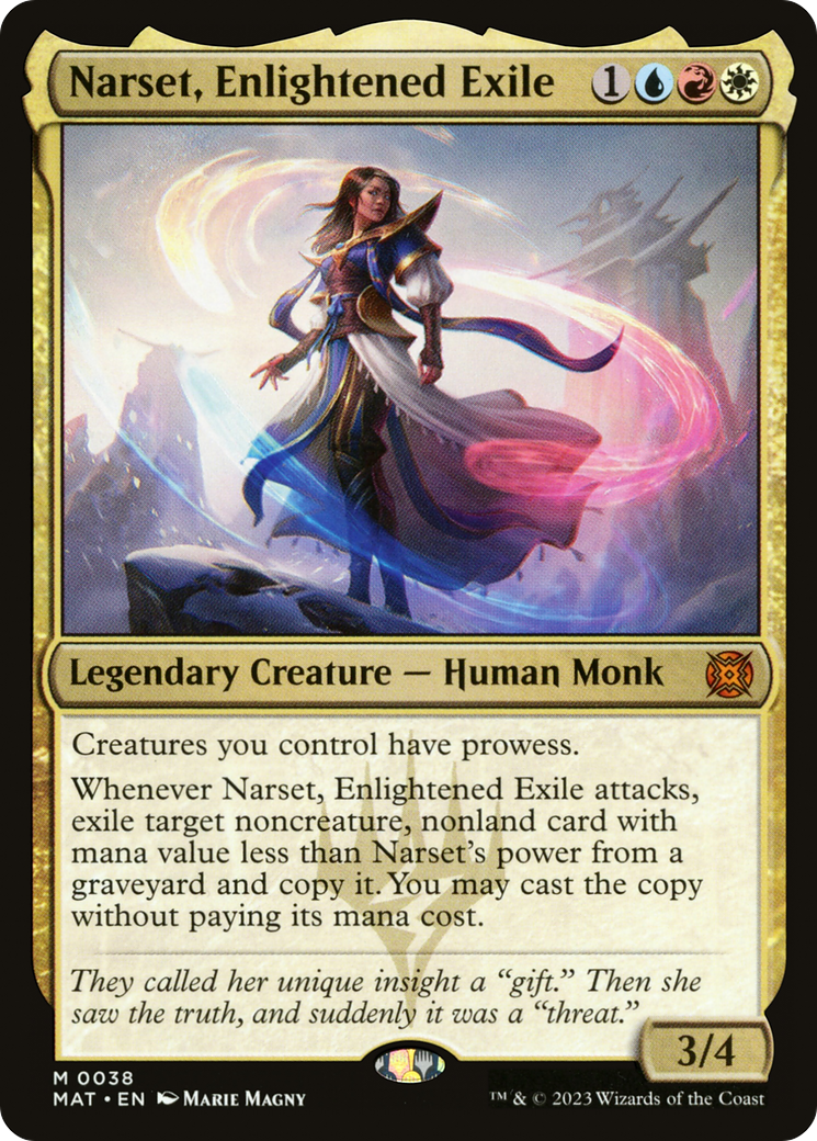 Narset, Enlightened Exile - Mythic Legendary Creature — Human Monk card from March of the Machine: The Aftermath