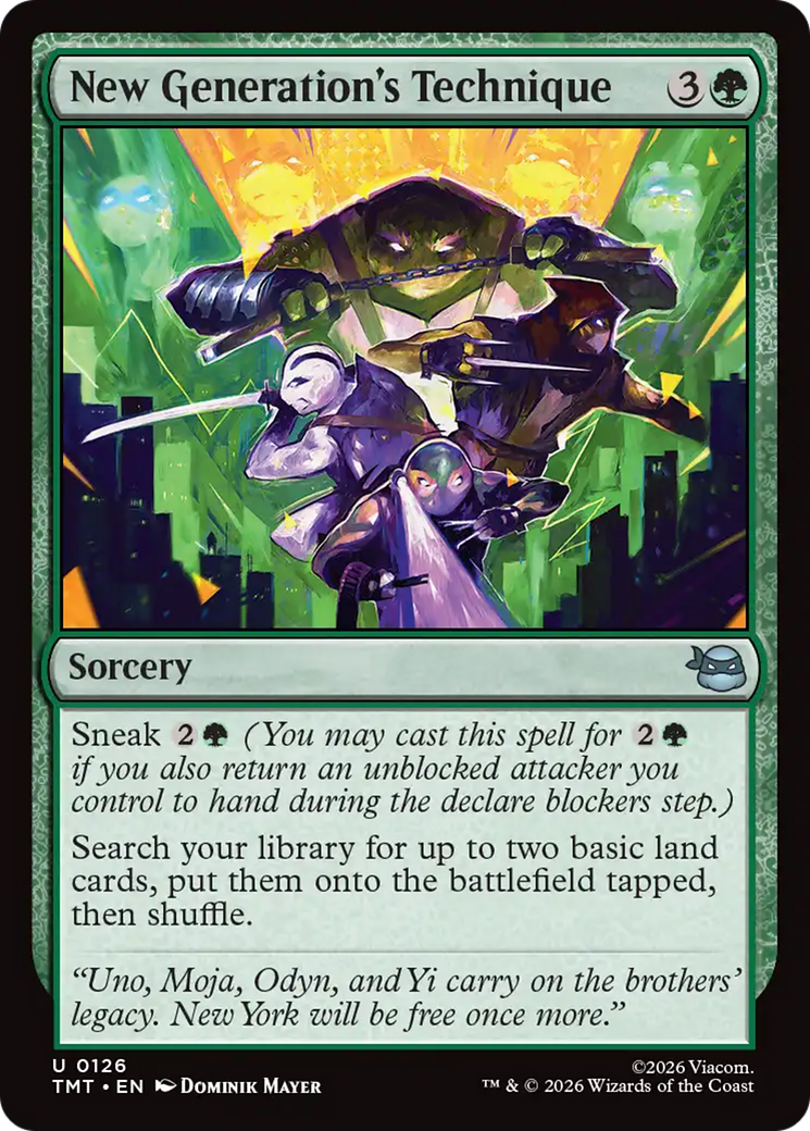 New Generation's Technique - Uncommon Sorcery card from Teenage Mutant Ninja Turtles