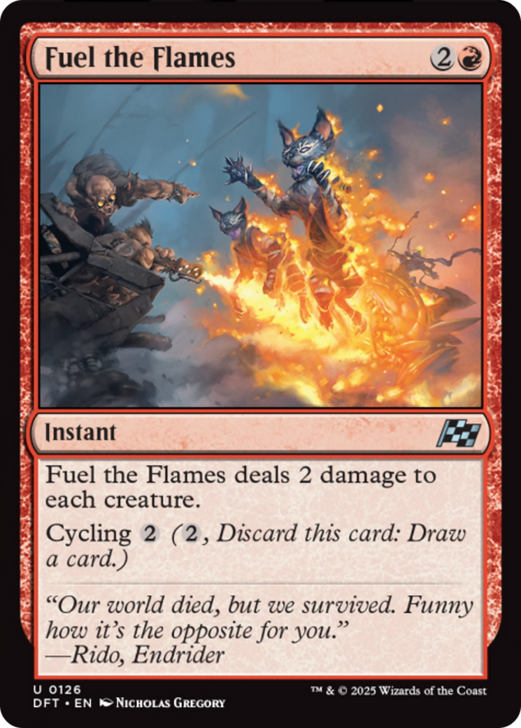 Fuel the Flames - Uncommon Instant card from Aetherdrift