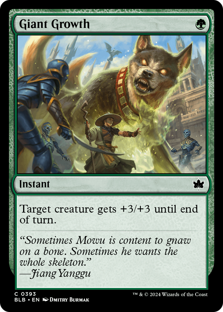 Giant Growth - Common Instant card from Bloomburrow