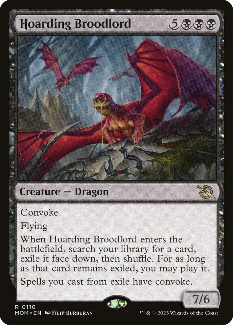 Hoarding Broodlord - Rare Creature — Dragon card from March of the Machine