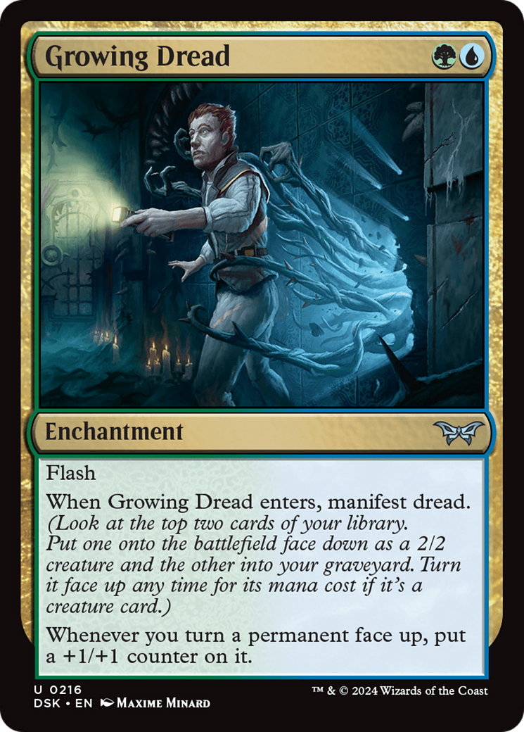 Growing Dread - Uncommon Enchantment card from Duskmourn: House of Horror