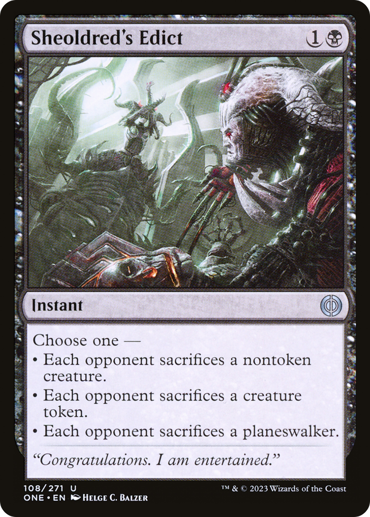 Sheoldred's Edict - Uncommon Instant card from Phyrexia: All Will Be One