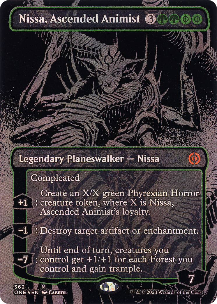 Nissa, Ascended Animist - Mythic Legendary Planeswalker — Nissa card from Phyrexia: All Will Be One