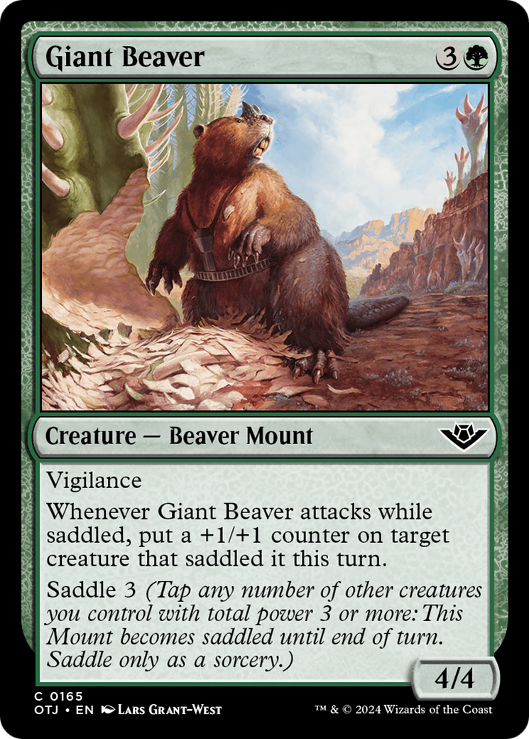 Giant Beaver - Common Creature — Beaver Mount card from Outlaws of Thunder Junction
