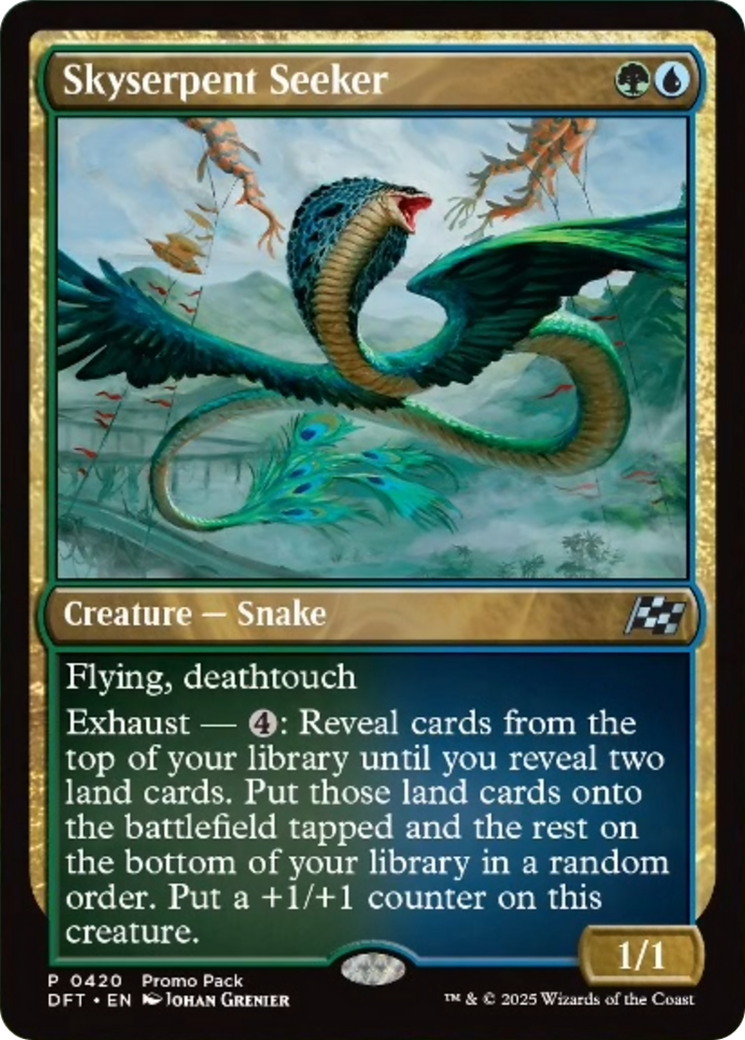 Skyserpent Seeker - Uncommon Creature — Snake card from Aetherdrift